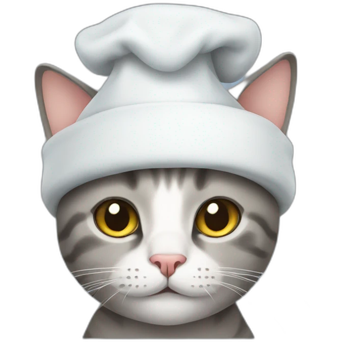 cat wearing nightcap emoji