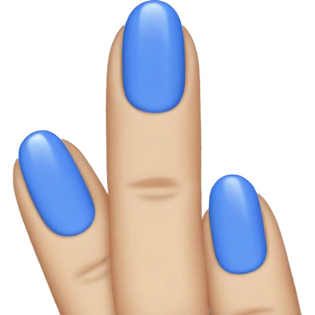 Blue painted finger nails  emoji
