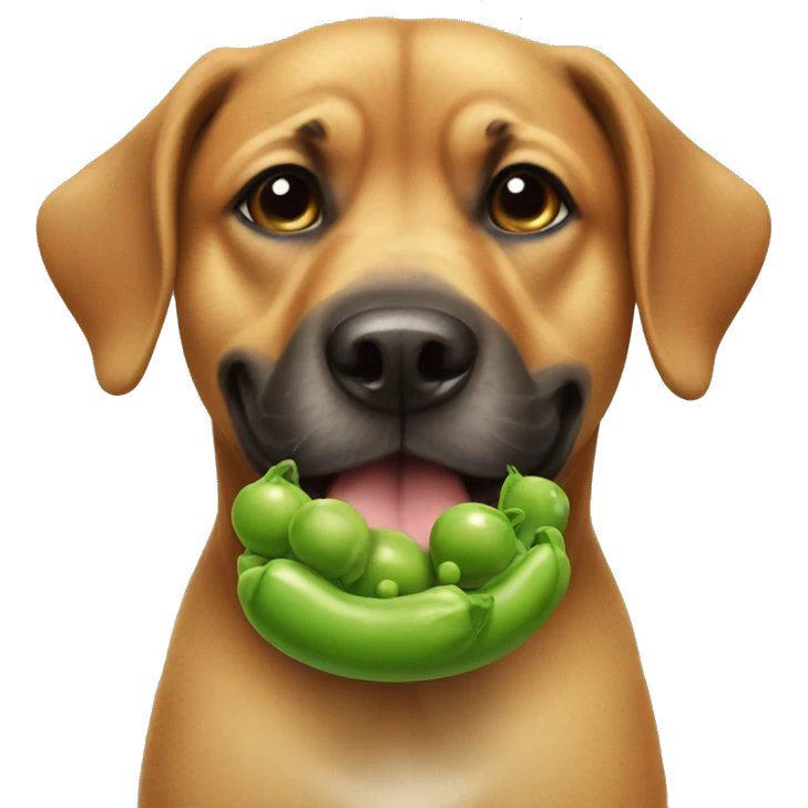 Dog with a pea on its head emoji