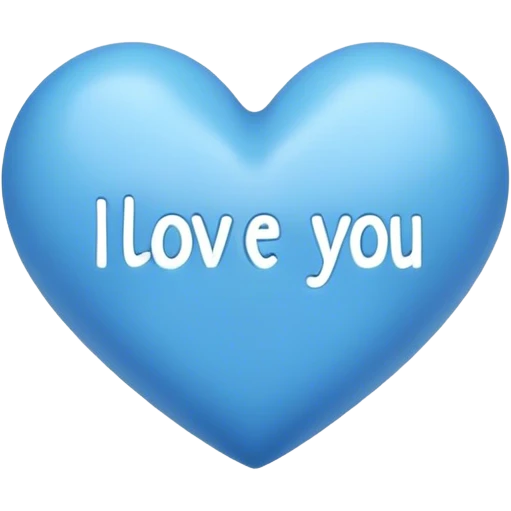 Blue heart either the words I Love You Ry emoji