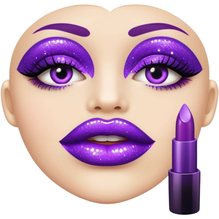 glitter purple lipstick emoji