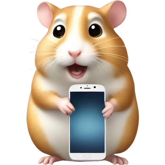 hamster calling on the smartphone emoji