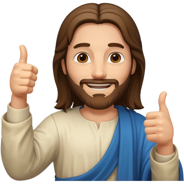 Jesus christ smiling thumbs up emoji