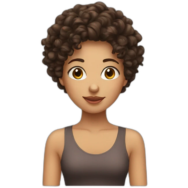 Curly brunette girl emoji