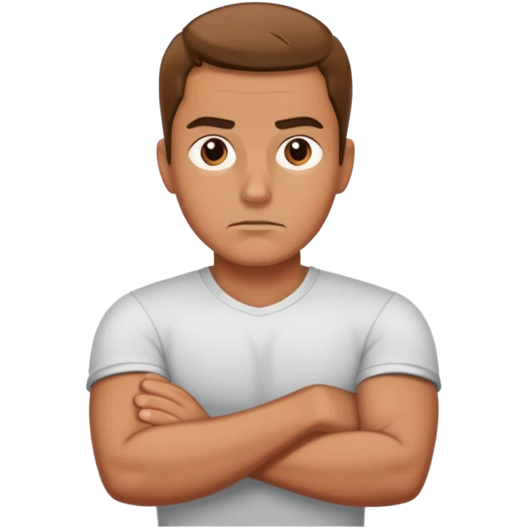 man crossing arms serious emoji