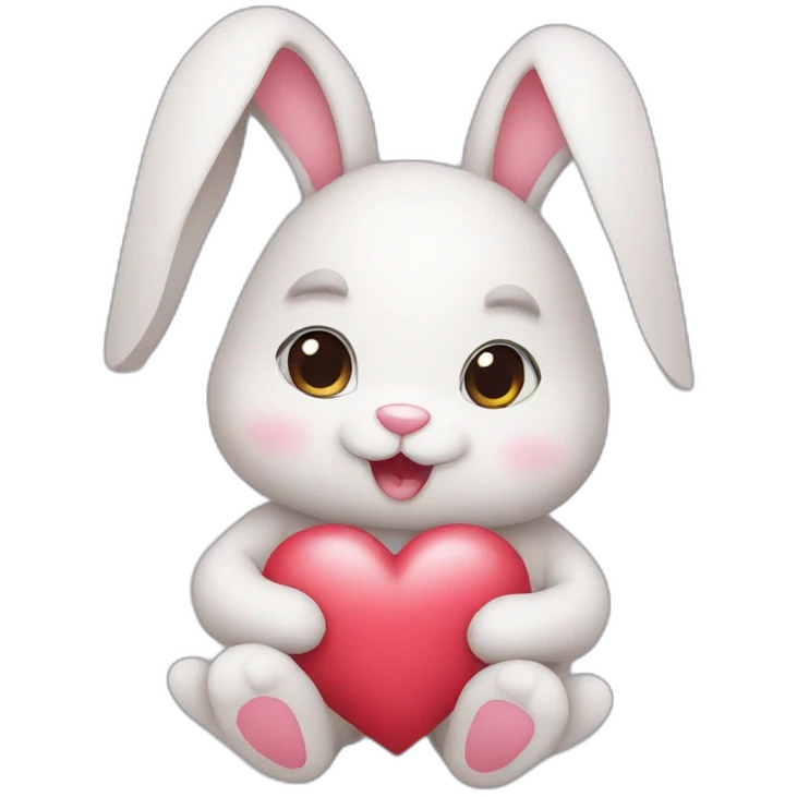 bunny holding heart ribbon emoji