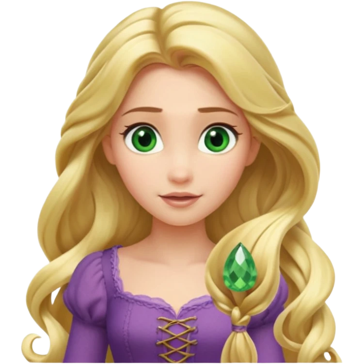 tangled disney rapunzel fair skin green eyes blonde hair  emoji