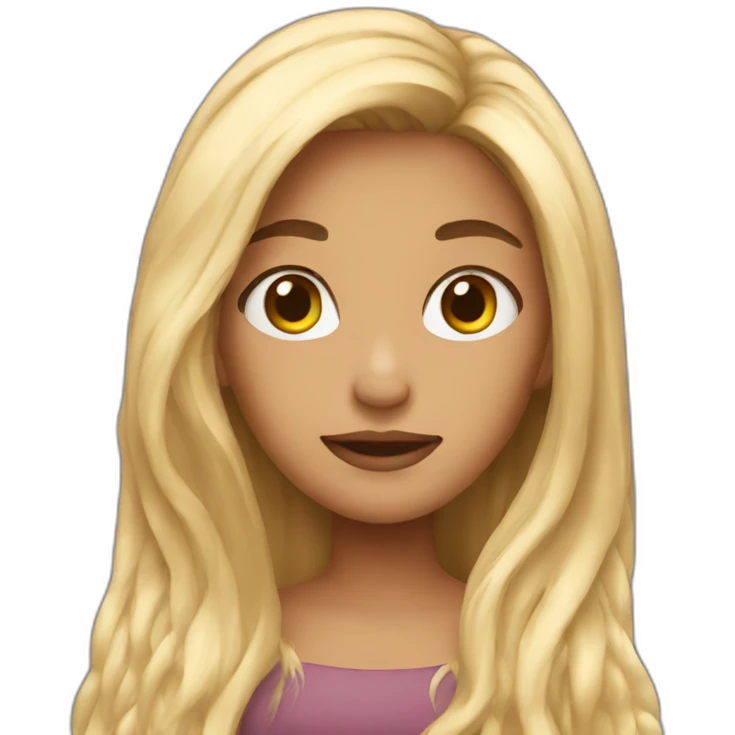 Shaten girl with long hair emoji