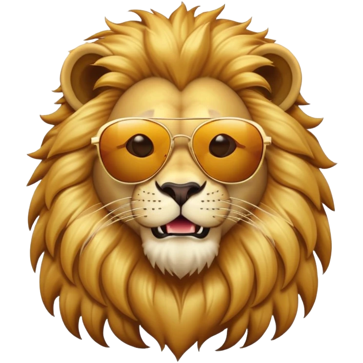 lion with sunglasses, cool pose emoji
