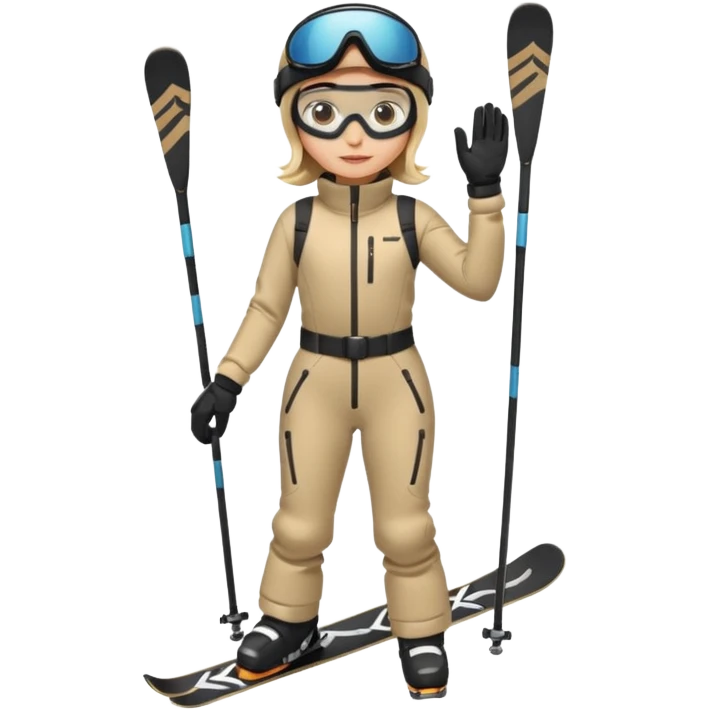 skier with poles full body on the snow emoji