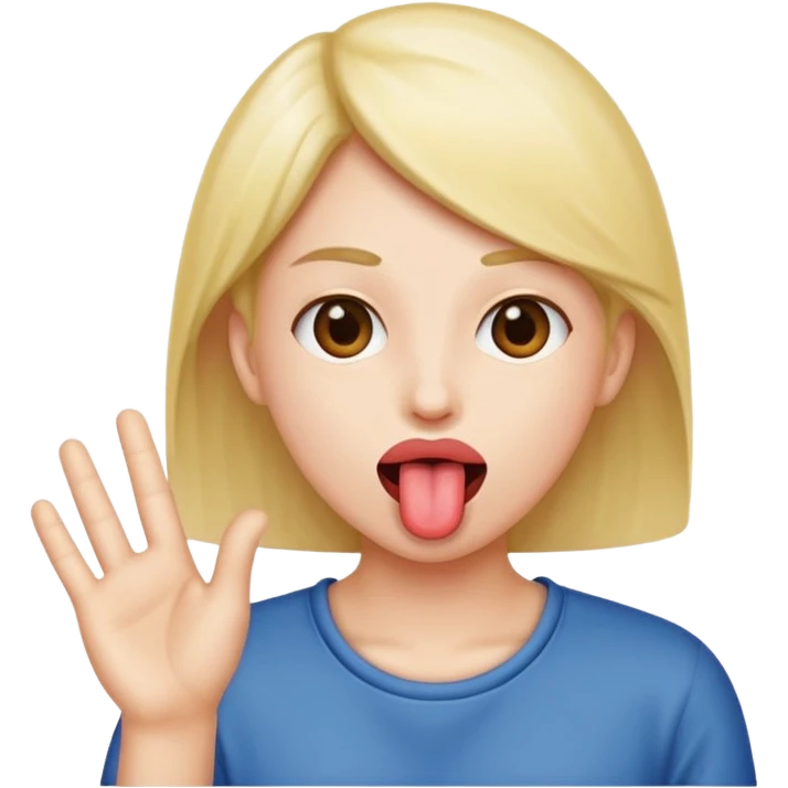 Tongue out with hands to the side emoji