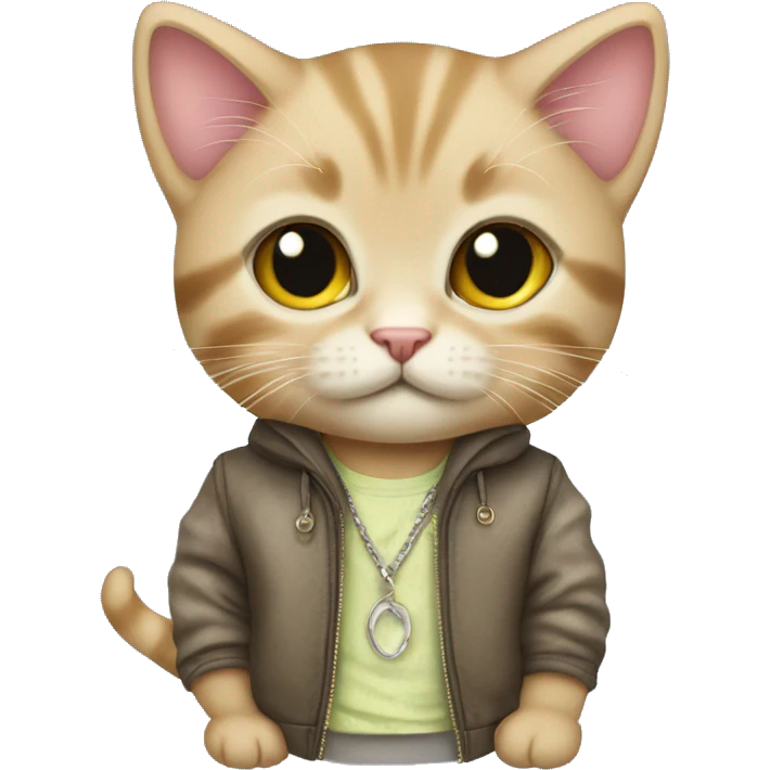  kitten in designer clothes emoji