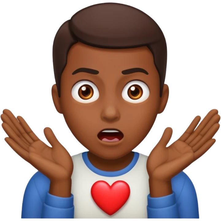 heart thumping out of chest brown skin person emoji