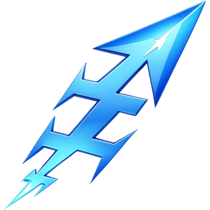 3d blue sorayama gradient chrome plasma energy lightning emoji