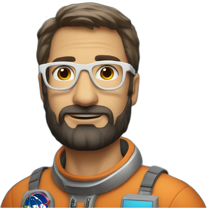 caucasian-man astronaut black-beard white-glasses emoji
