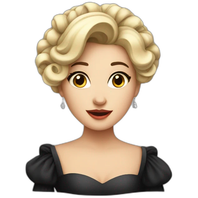 young beautiful female opera singer singing aria emoji