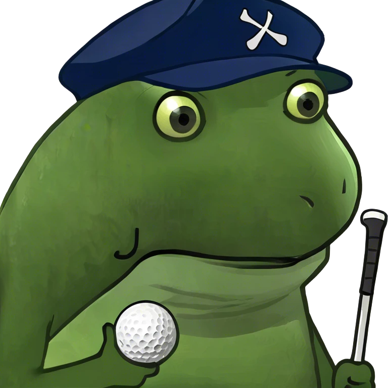 Bufo putting on a golf course emoji