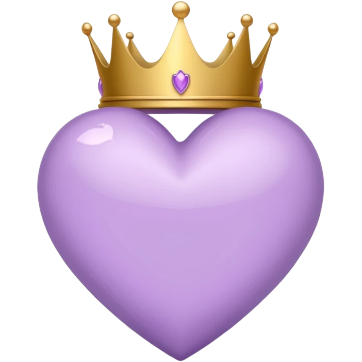 Light Purple Heart with a crown on it  emoji