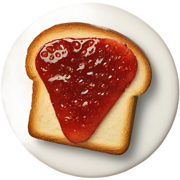 Strawberry jam on the slice bread emoji