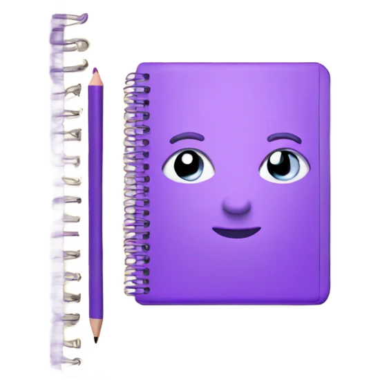 Violet Notebook with a pencil emoji