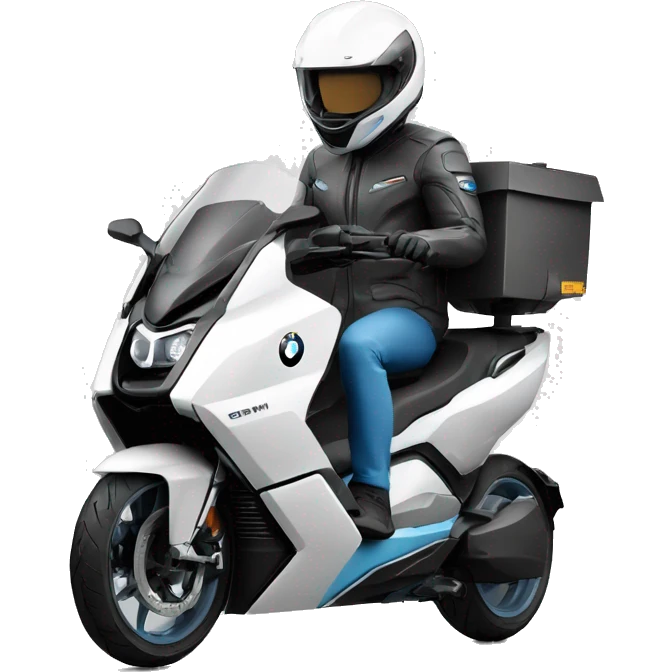 futuristic DELIVERY moto vehicle covered car driver bike bmw c1 bmwc1 emoji