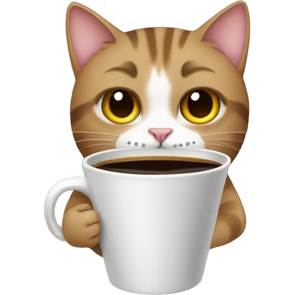 Cat with coffee emoji