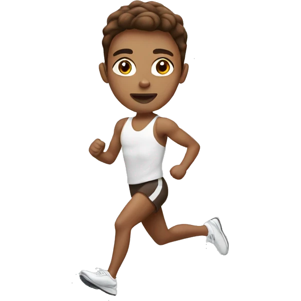 white runner with brown hair emoji