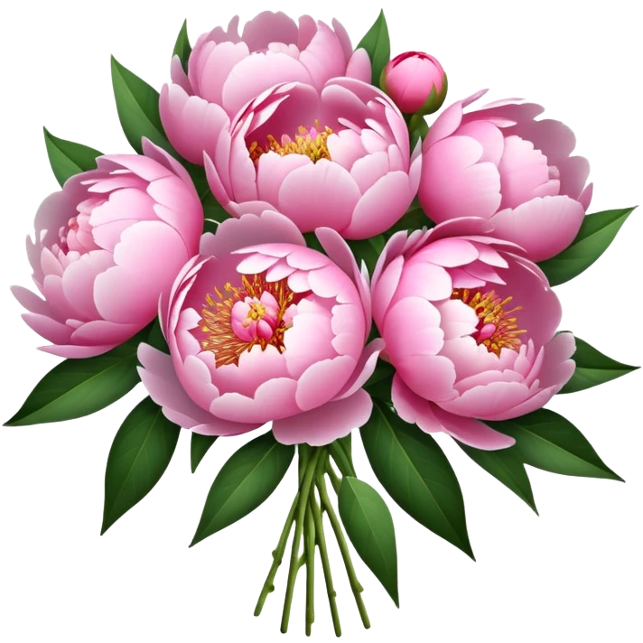 elegant bouquet of pink peonies emoji