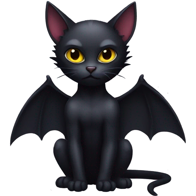 Black-Vampire-Batty-Cat-Fakémon-Cat With Bat-wings as ears  emoji