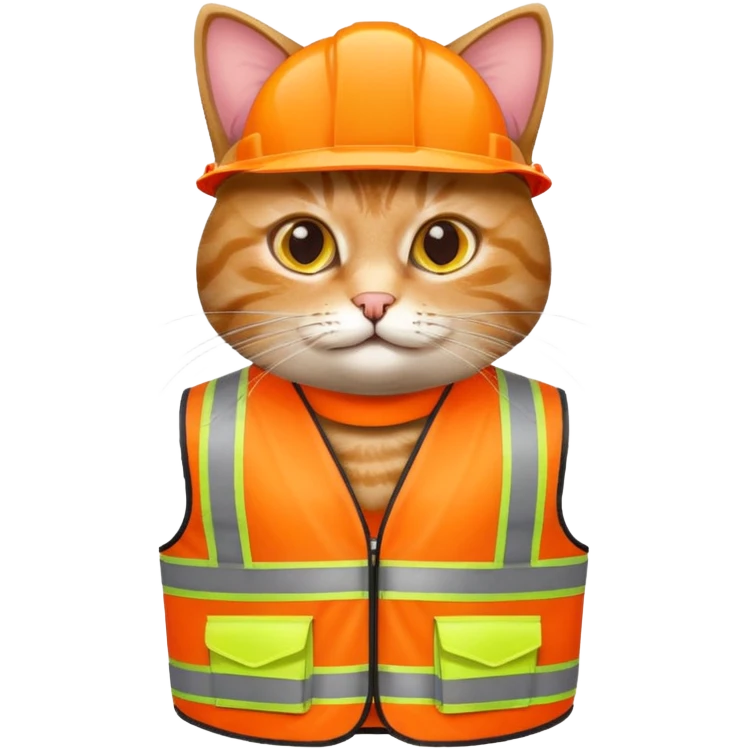 tabby cat in hi-vis clothing emoji