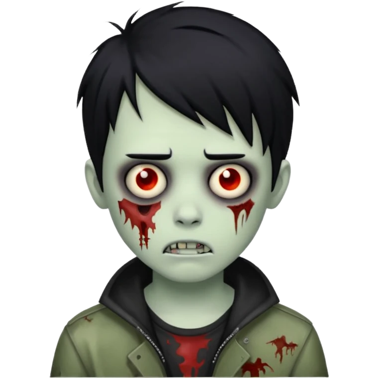 boy zombie with black hair emo emoji