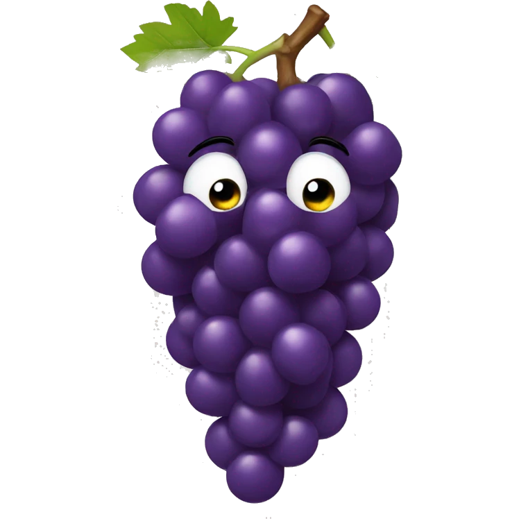 a grape with a grape in its mouth emoji