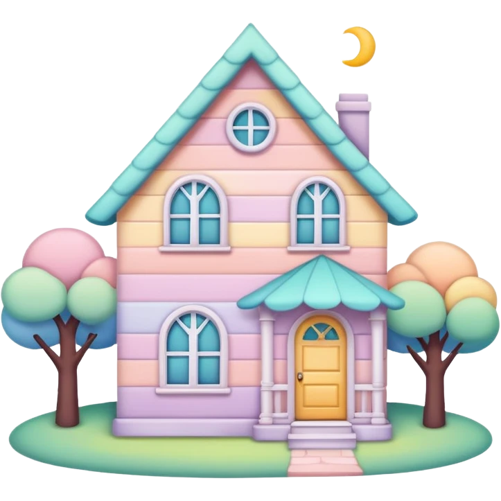 Colorful cute Pastel house   emoji