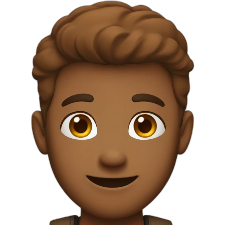 Happy boyfriend brown emoji