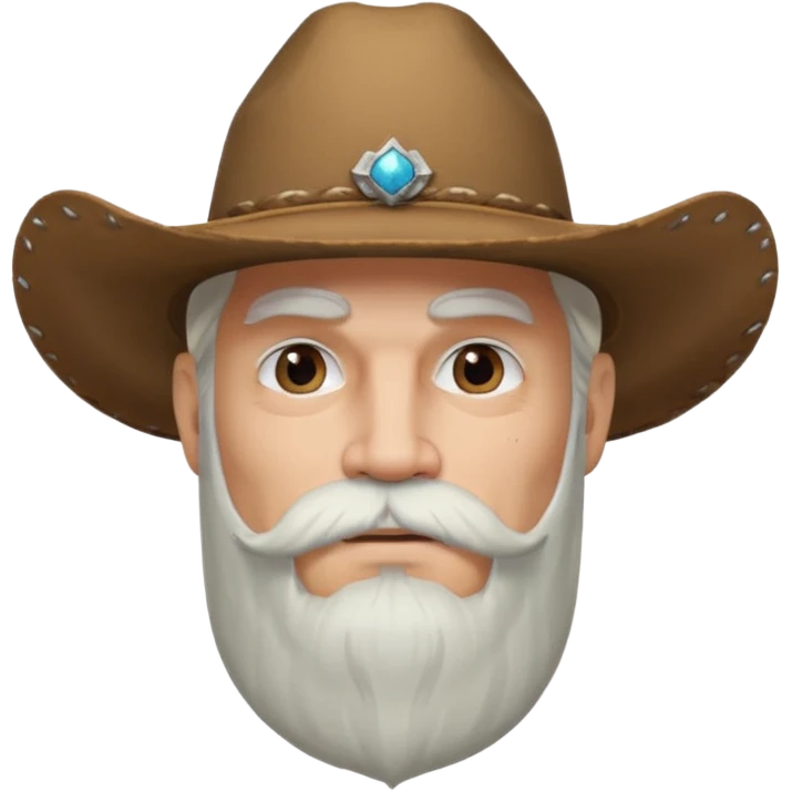 muscular tattooed on face and mustached cowboy long white hair and beard  emoji