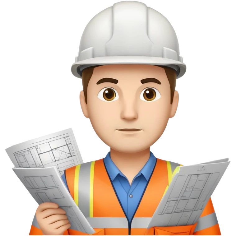 RAILWAY ENGINEER WITH PLANS emoji