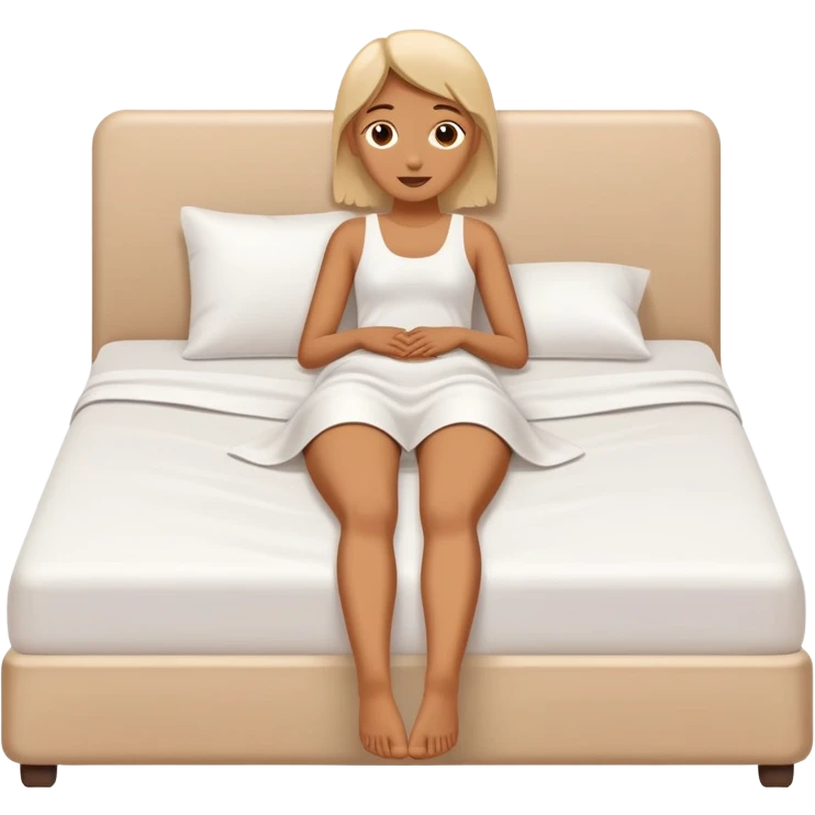 gender-neutral figure lying on a bed with legs spread, abstract and non-explicit emoji