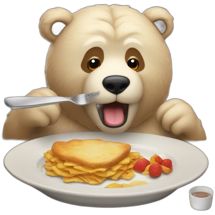 Ours qui mange un Big repas emoji