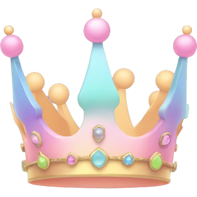 Pastel colorful crown emoji