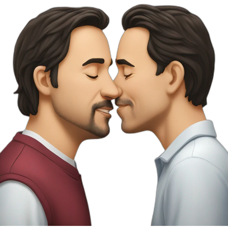 pablo iglesias and pedro sanchez kissing emoji