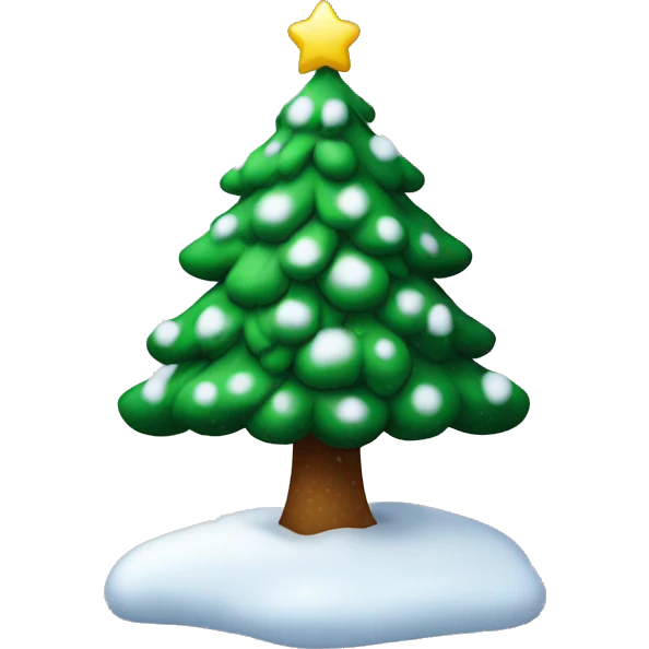 christmas tree with snow  emoji