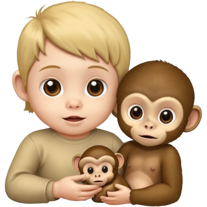 Baby with Monkey. emoji
