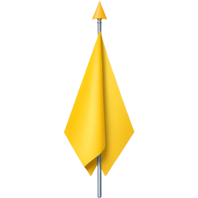 Make a yellow colour triangular flag emoji spreading upward emoji