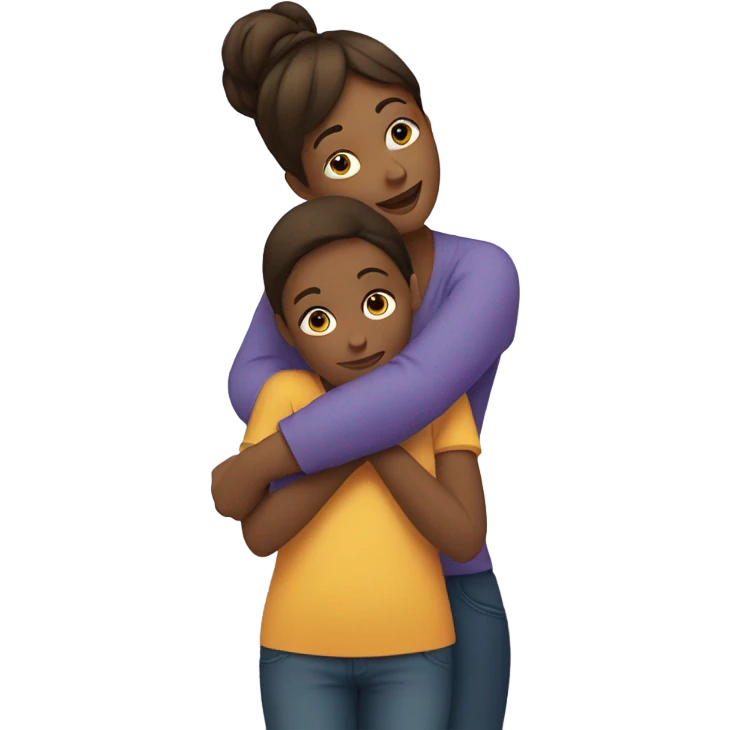 Mom and daughter hugging emoji