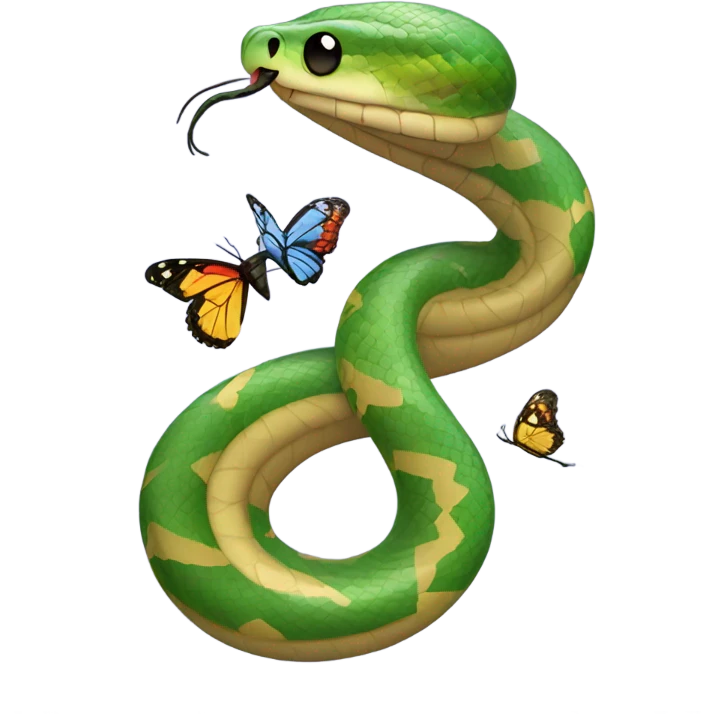 Snake with butterfly  emoji