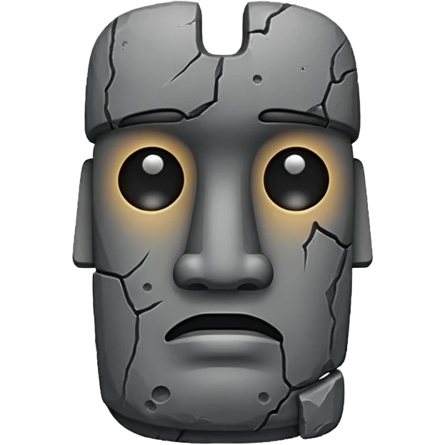 moai emoji with tear emoji