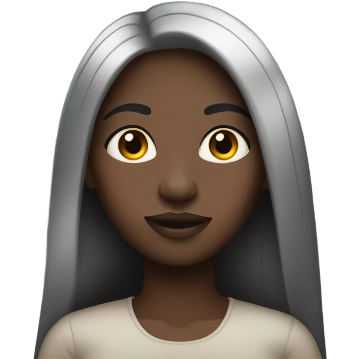 A darkskin woman with long straight black hair  emoji