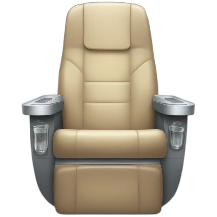 Airplane seat with glass champagne in it emoji