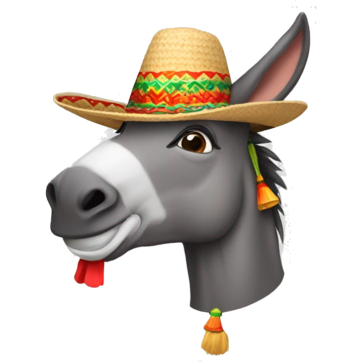 donkey with a mexican hat emoji