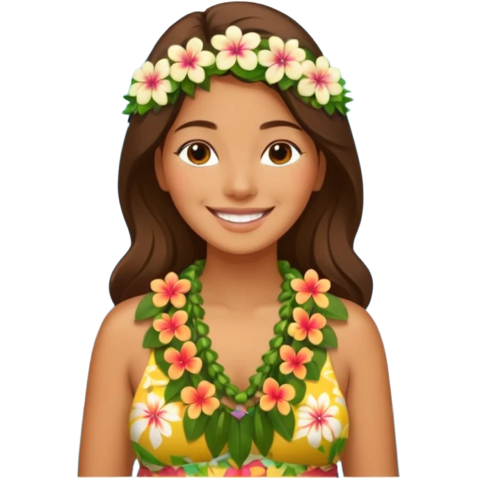 Hawaiian with flowers waterfall emoji